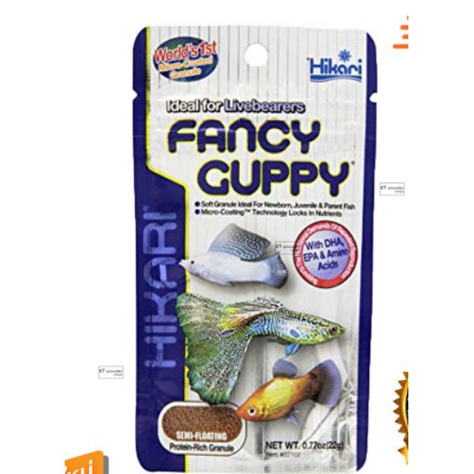 Hikari Fancy Guppy 22g. อาหารสำหรับปลาหางนกยูง