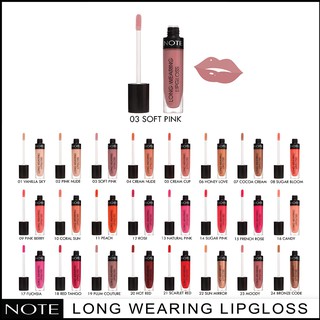 NOTE COSMETICS LONG WEARING LIPGLOSS 03 SOFT PINK