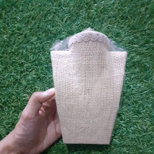 กระสอบผ้าใบสร้อยคอสไตล์ชนบท Jute