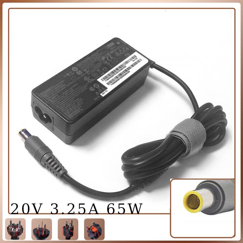 original 20V 3.25A AC Adapter Laptop Charger For Lenovo Thinkpad R60 R61 T60 T61P x220 X201i X61s x2