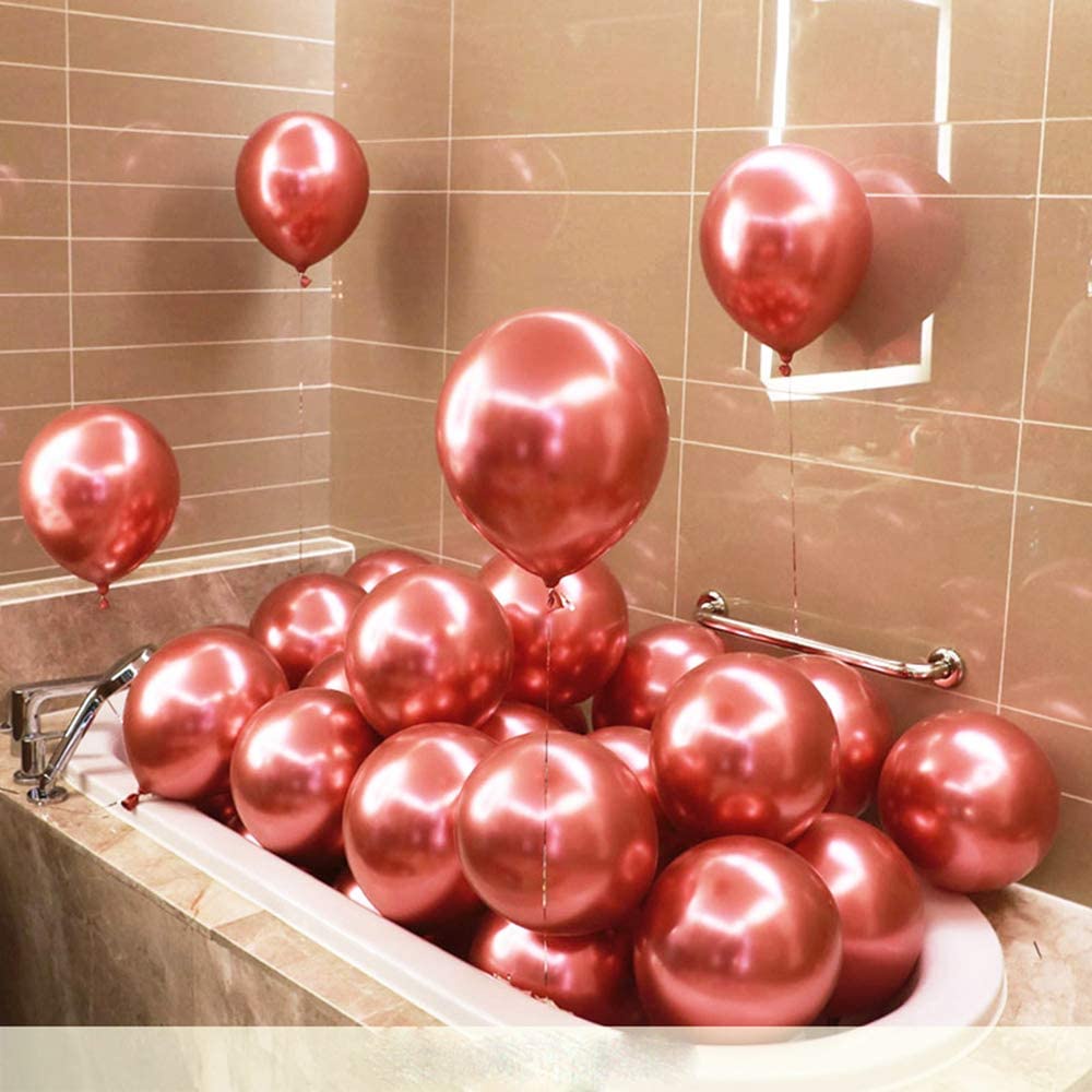 ลูกโป่งยางโครเมี่ยม 5/10/12 นิ้ว สําหรับตกแต่งงานแต่งงาน งานเลี้ยงวันเกิด 10 ชิ้น