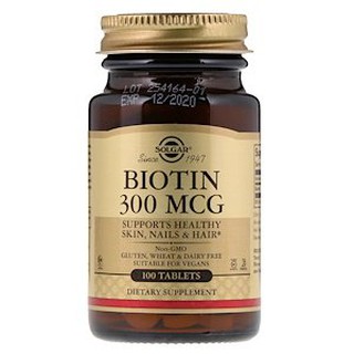 Free Shipping +++ Solgar, Biotin, 300 mcg, 100 Tablets