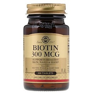 Free Shipping +++ Solgar, Biotin, 300 mcg, 100 Tablets