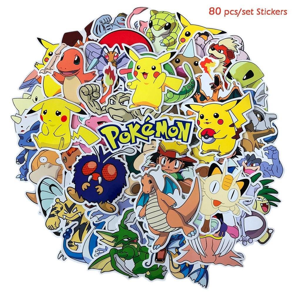 Pokémon สติกเกอร์กันน้ำรูปแบบที่แตกต่างกัน, 80 ชิ้น