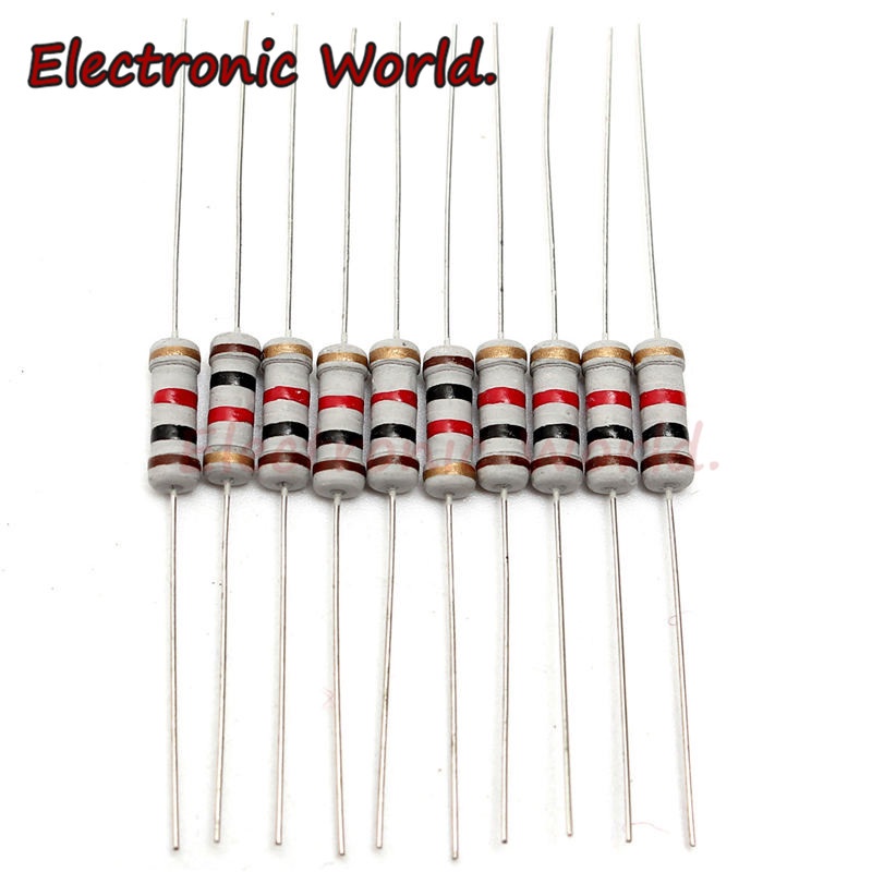 100pcs 1/4w ตัวต้านทานฟิล์มคาร์บอน 5% 0.25w 200KR 220K 240K 270K 300K 330K 360K OHM