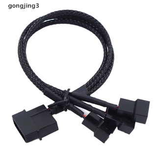 Gongjing3 อะแดปเตอร์แยกสายเคเบิ้ลพัดลมคอมพิวเตอร์ Molex เป็น 3 ทาง 3Pin 4Pin 12V th