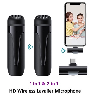 Wireless Microphone ไมโครโฟนไร้สายแบบพกพาใช้สําหรับ สมาร์ทโฟน