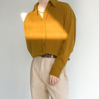 🔥COD M-3XL🔥 fashion Korean loose shirt for men