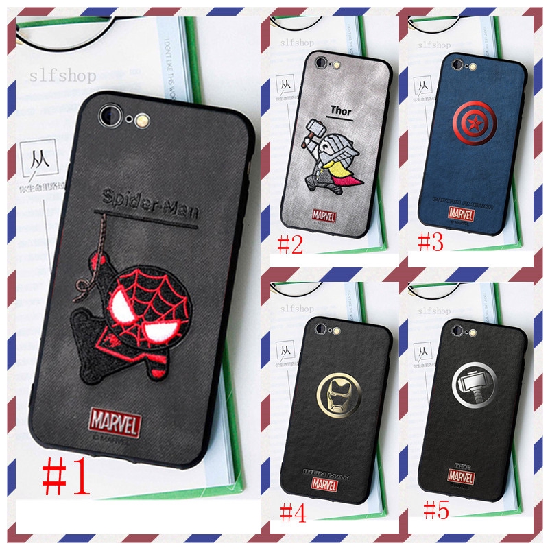สําหรับ iPhone 4 4S 5 5S 5C SE2 2016 2020 6 6S Plus XR สีดํานุ่มเคสโทรศัพท์น่ารัก marvel โลโก้
