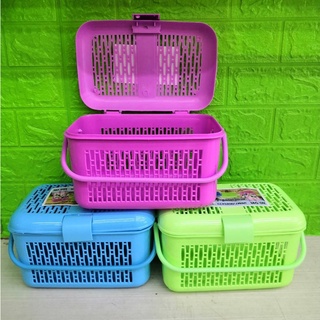 Pet Basket ตะกร้า เอนกประสงค์ มีฝาปิด ตะกร้าใส่สบู่ แชมพู ฯลฯ ใส่สัตว์เลี้ยงขนาดเล็ก เช่นหนู กระต่าย กระรอกฯลฯ  ตะกร้าใส