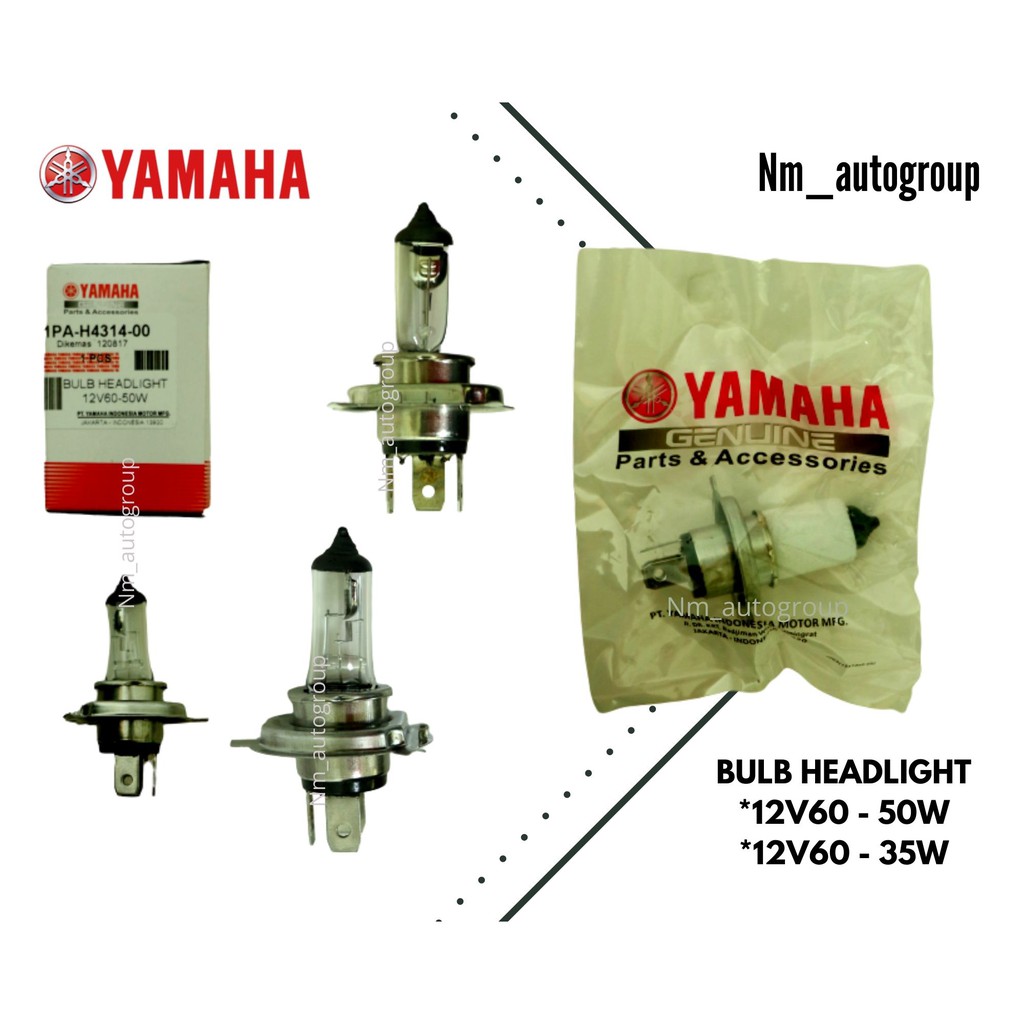 ไฟหน้าหลอดไฟ Yamaha H4 - 12V60 (50W/35W)