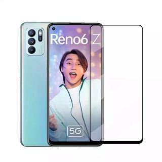 F ฟิล์มกระจกเต็มจอ Oppo Reno 6Z 5G ฟิล์มกระจกนิรภัยเต็มจอ ฟิล์มออฟโป้ ฟิล์มกระจกกันกระแทก Oppo Reno6z (ส่งจากไทย)