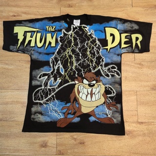 TAZMANIA THUNDER BOOTLEG OVP OVERPRINT CARTOON เสื้อลายการ์ตูน การ์ตูนแทซมาเนีย