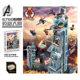 ชุดตัวตัวต่อนาโนไมโครบล็อค NO.6788 HERO BUILDNG ชุด Attack on Avengers Tower จำนวน 1209 PCS รวมเหล่าฮีโร่