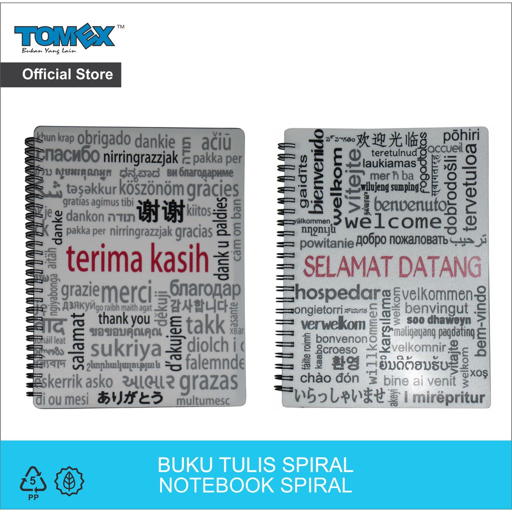 TOMEX Spiral Notebook / Notebook Diary Spiral Notebook B5 80 แผ่น