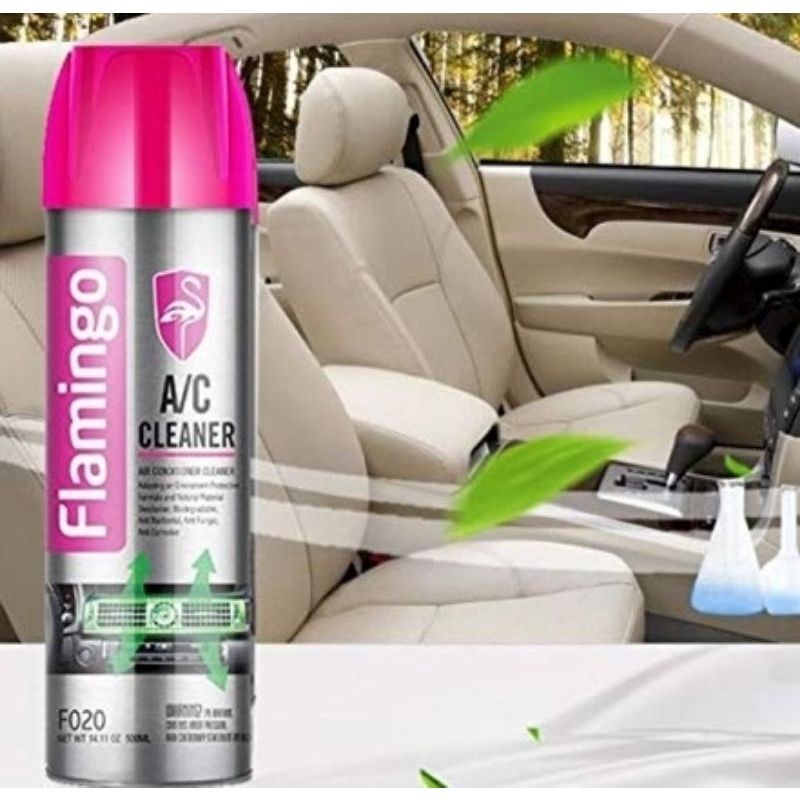 🇺🇸Flamingo Air Cleaner สเปรย์โฟมล้างแอร์รถยนต์ ลดกลิ่นอับ ทำความสะอาด ลดฝุ่นสิ่งสกปรก สร้างกลิ่นหอมสดชื่น