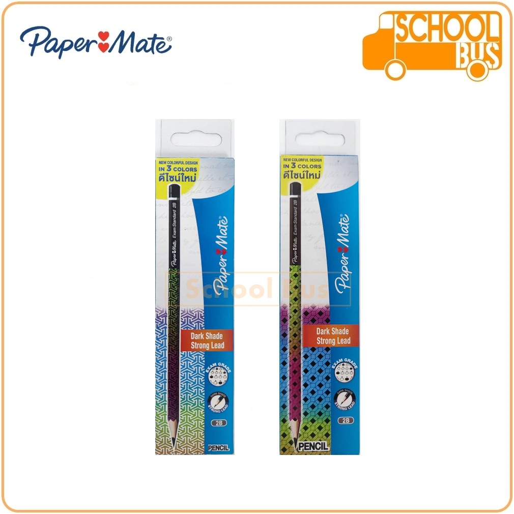 ดินสอ Paper Mate 2B 12แท่ง Exam Standard New Design เปเปอร์เมท ดินสอดำ