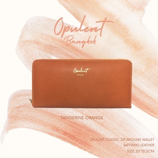 กระเป๋าสตางค์ ใบยาว หนังSaffiano ซิปรอบ สี Tangerine Orange