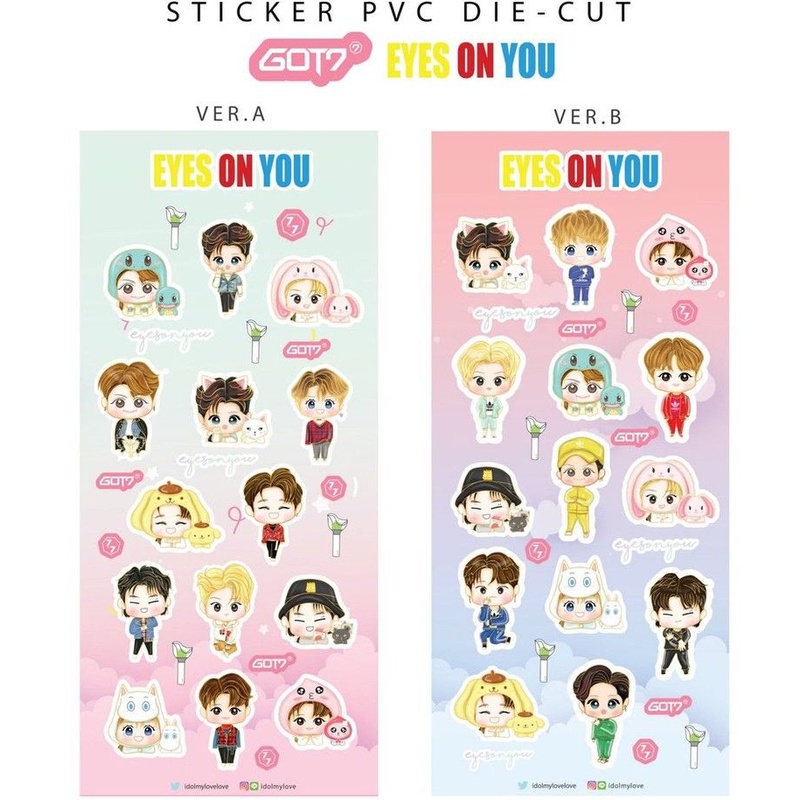 GOT7 : Keychain + PIN Lightstick + Sticker Fanart