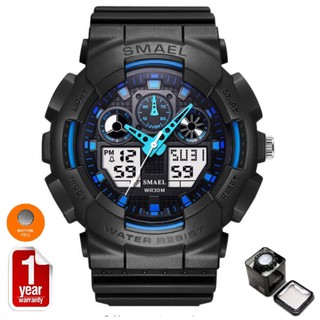 SMAEL นาฬิกาข้อมือผู้ชาย Sport Digital LED รุ่น SM1027 (Black/Blue)