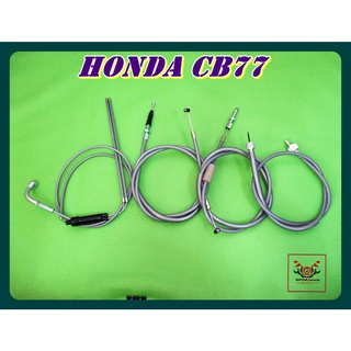 HONDA CB77 HIGH BAR CABLE SET // THROTTLE SET 135cm &amp; CLUTCH 113cm &amp; FRONT BRAKE 136.5 cm &amp; SPEEDO 84cm. // ชุดสายเซ็ท