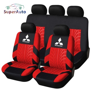 SuperAuto หุ้มเบาะรถยนต์ ผ้าคลุมเบาะรถยนต์ ชุดหุ้มเบาะรถยนต์ สําหรับ Mitsubishi ตกแต่งรถยนต์ แต่งรถภายในรถยนต์ ของแต่งรถยนต์