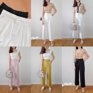 SALE550!! florence korean pants เพียง 790 บาท กางเกงขากระบอกคลาสสิค ความยาวกำลังดี งานตัดเย็บเรียบร้อย ผ้า premium