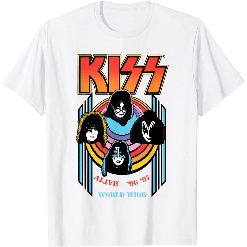 เสื้อยืดโอเวอร์ไซส์เสื้อยืด ลาย Kiss Alive Worldwide สําหรับผู้ใหญ่S-3XL