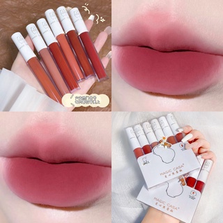 [มาใหม่] ลิปสติกเนื้อครีมกํามะหยี่ กันน้ํา 6 ชิ้น