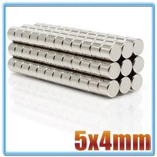 1ชิ้น แม่เหล็กแรงสูง 5mm x 4mm แม่เหล็กเม็ดแรงสูง 5x4 มม. กลมแบน แม่เหล็กนีโอไดเมียม Magnet Neodymium แม่เหล็ก 5*4mm