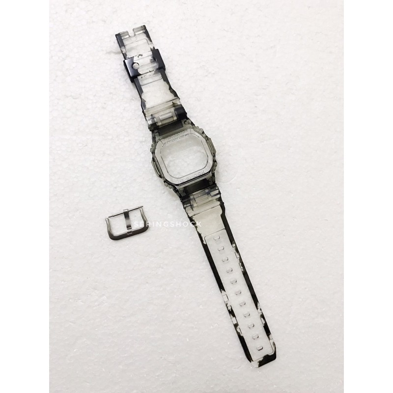 Bnb Gshock DW5600 GWB5600 CLEAR BLACK STRIP Strap Besel Casio G-shock