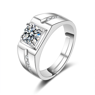 แหวนเงิน 92.5% สำหรับผู้ชาย คลาสสิก แฟชั่น งานแต่งงาน แหวนเพชร ปรับ ขายร้อน ของขวัญ เครื่องประดับ