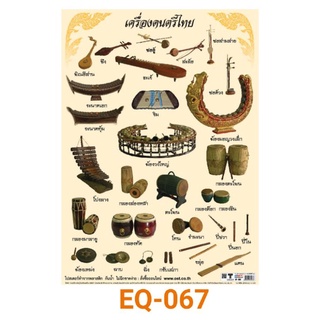 เครื่องดนตรีไทย EQ 067 โปสเตอร์กระดาษ หุ้มพลาสติก 50*70 cm