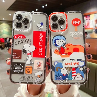 เคสโทรศัพท์มือถือ แบบนิ่ม ลายนักบินอวกาศ Snoopy ป้องกันเลนส์ สําหรับ Infinix Hot 11S NFC 10S 10i 10 9 Play Smart 4 5 6 Tecno Spark 6 Go 2020