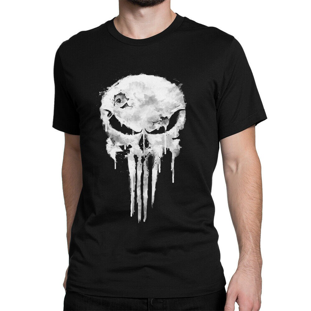 Punisher Skull Graphic, Premium Marvel Comics Men เสื้อยืดแขนสั้น