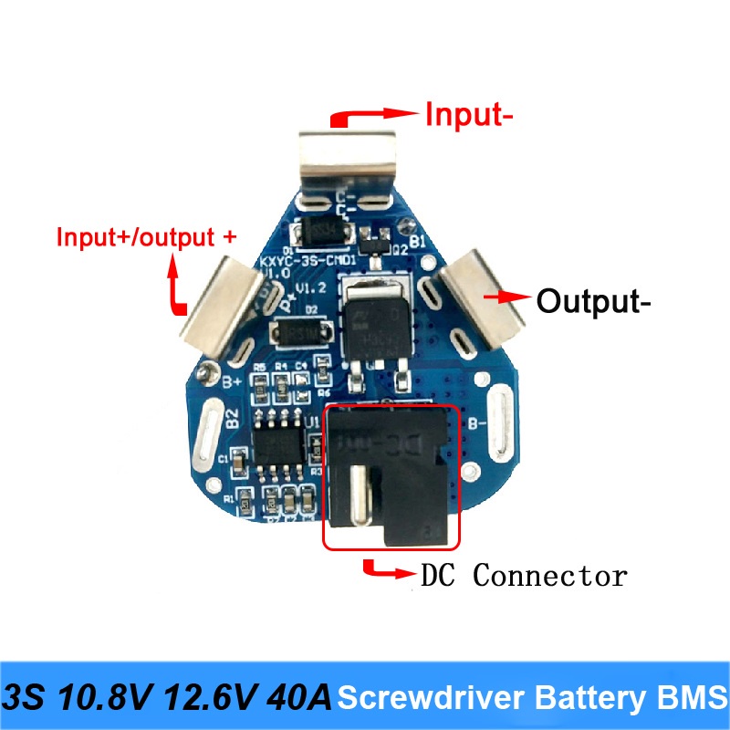 3S 10.8V 12.6V 40A BMS 18650 แบตเตอรี่ลิเธียม BMS สําหรับไขควง Shura Shurika แบตเตอรี่ 3S 12V แบตเตอ