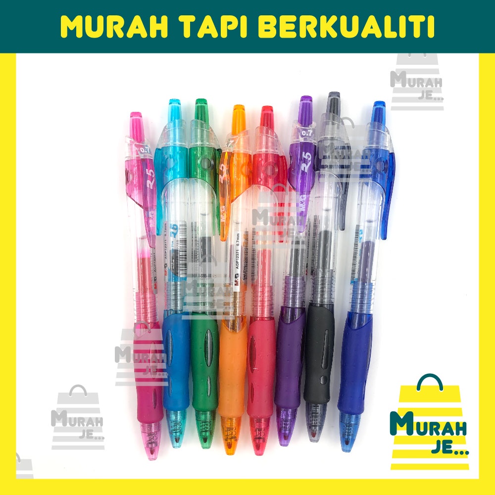 ปากกาเจล M&G R5 0.7MM [1pc] [น้ําเงิน/ดํา/เขียว/แดง/ชมพู/ม่วง/ส้ม/ฟ้า] / ปากกา M&G R5 0.7MM [1pc]