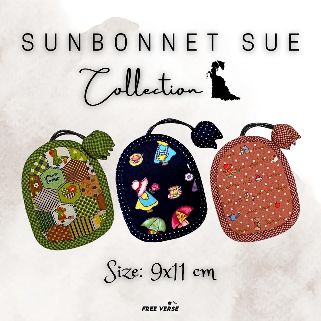 💖พวงกุญแจมีซิป ชุด Sunbonnet Sue💖งาน Handmade เก็บคีย์การ์ดได้ค่ะ ใช้สำหรับเก็บกุญแจบ้าน กุญแจห้องพัก กุญแจรถยนต์