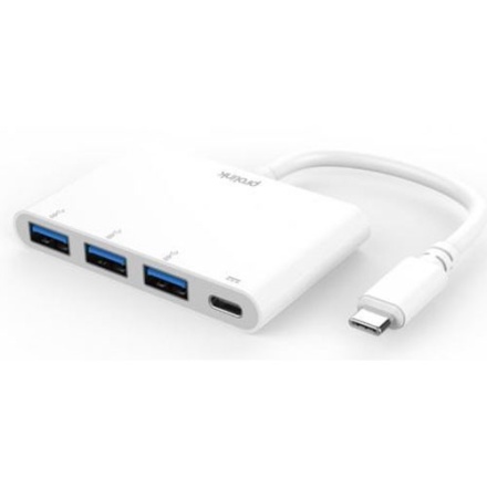 Prolink USB Type-C to 3 x USB 3.0 + TypeC 0.10 Meter White (MP462)