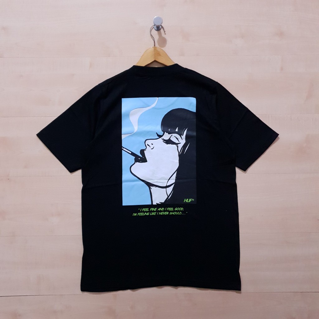 เสื้อยืดสีดํา Huf FEELING TEE