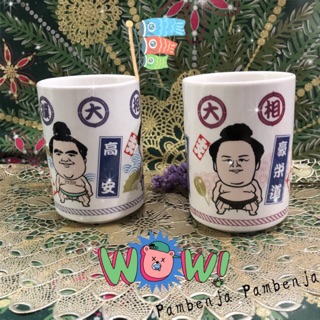 แก้วเซรามิกลายซูโม่ ญี่ปุ่น 🇯🇵 🥛🥛 Set 2 ใบ
