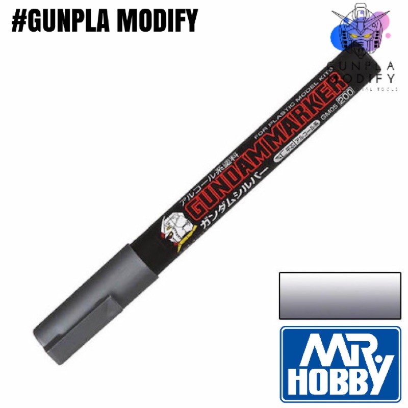 MR.HOBBY Gundam Marker GM05 Silver กันดั้มมาร์คเกอร์ สีเงิน ปากกาสำหรับงานโมเดล