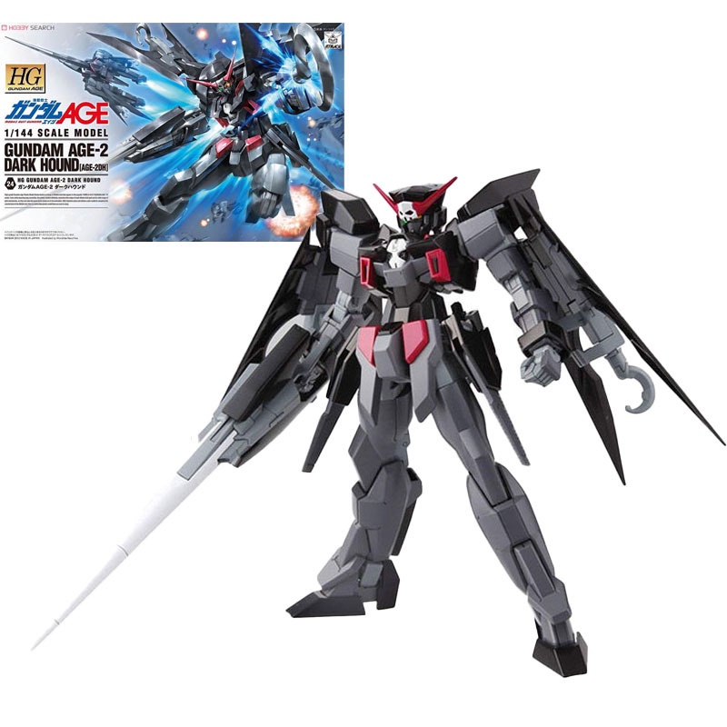 สูงสุดอุปกรณ์เสริมal Bandai 1/144 HG AGE 24 Dark Hound Gundam AGE2 Action Figures Collectible Model Doll Toys Gifts for