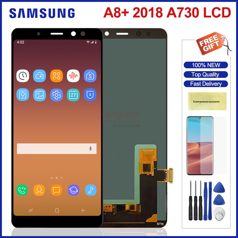 A730 จอแสดงผลสําหรับ Samsung Galaxy A8 Plus 2018 A730 จอแสดงผล LCD Touch Screen Digitizer Assembly ส