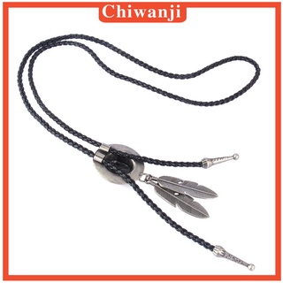 [Chiwanji] สร้อยคอหนัง Pu สีดําสไตล์คาวบอย Bolo Tie Bola