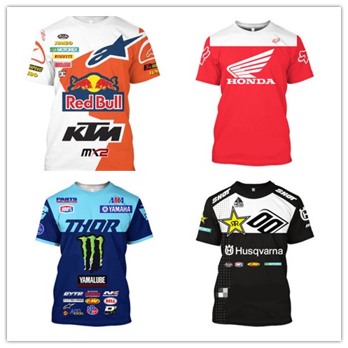 Speed Down Jacket Half-Sleeve Cycling Jersey Red Bull Off-Roadเสื้อขี่จักรยานBreathable Quick-Drying