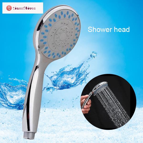 TF▶ Chrome Plating Anti-limescale Home Bathroom Universal 5 Mode Function Handheld Shower Head