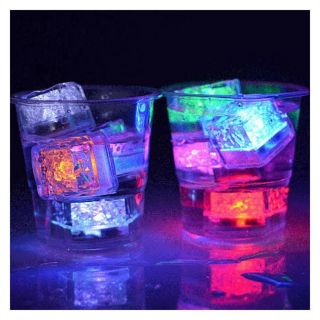 DR-22 น้ำแข็งเทียมพร้อมไฟ LED สลับสี ( LED ICE CUBE FLASH RGB ) ( 12 ชิ้น )