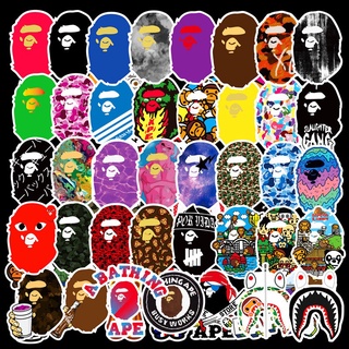 A BATHING APE BAPE อะเบทธิงเอพ coke 50แผ่น กันน้ำ สติ๊กเกอร์ ใช้ซ้ำได้ STICKER โทรศัพท์มือถือ วันพีซ  สเก็ตบอร์ด