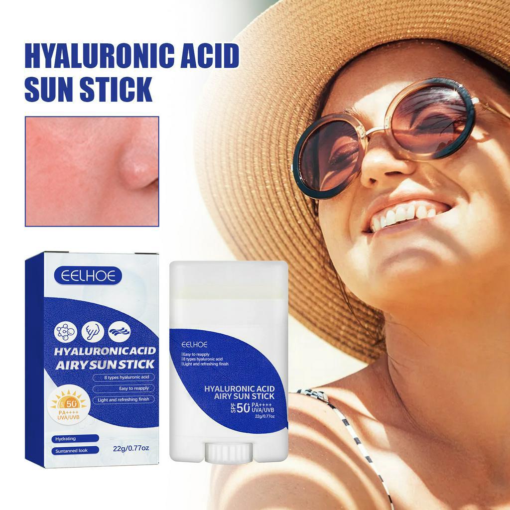 Eelhoe SPF50+ ครีมกันแดดกรดไฮยาลูโรนิกแท่งให้ความชุ่มชื้นสดชื่นครีมกันแดดป้องกันรังสียูวี 22g